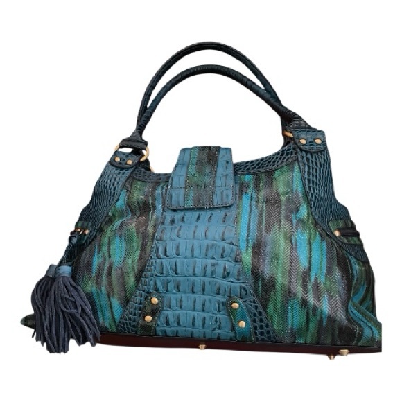 Sharif Studio Shoulder Bag EUC Croc embossed with magnetic closure Retail $400 - Picture 3 of 8